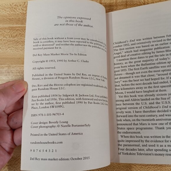 Childhood's End  Arthur C  Clarke  Scifi Classic Syfy Mass Market Paperback Used - Picture 7 of 8